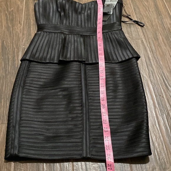 BCBGMaxAzria black strapless sweetheart peplum dress - Picture 6 of 10